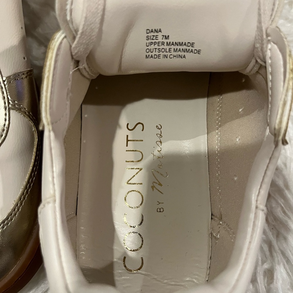 Coconuts by Matisse Women's White and Gold Sneakers